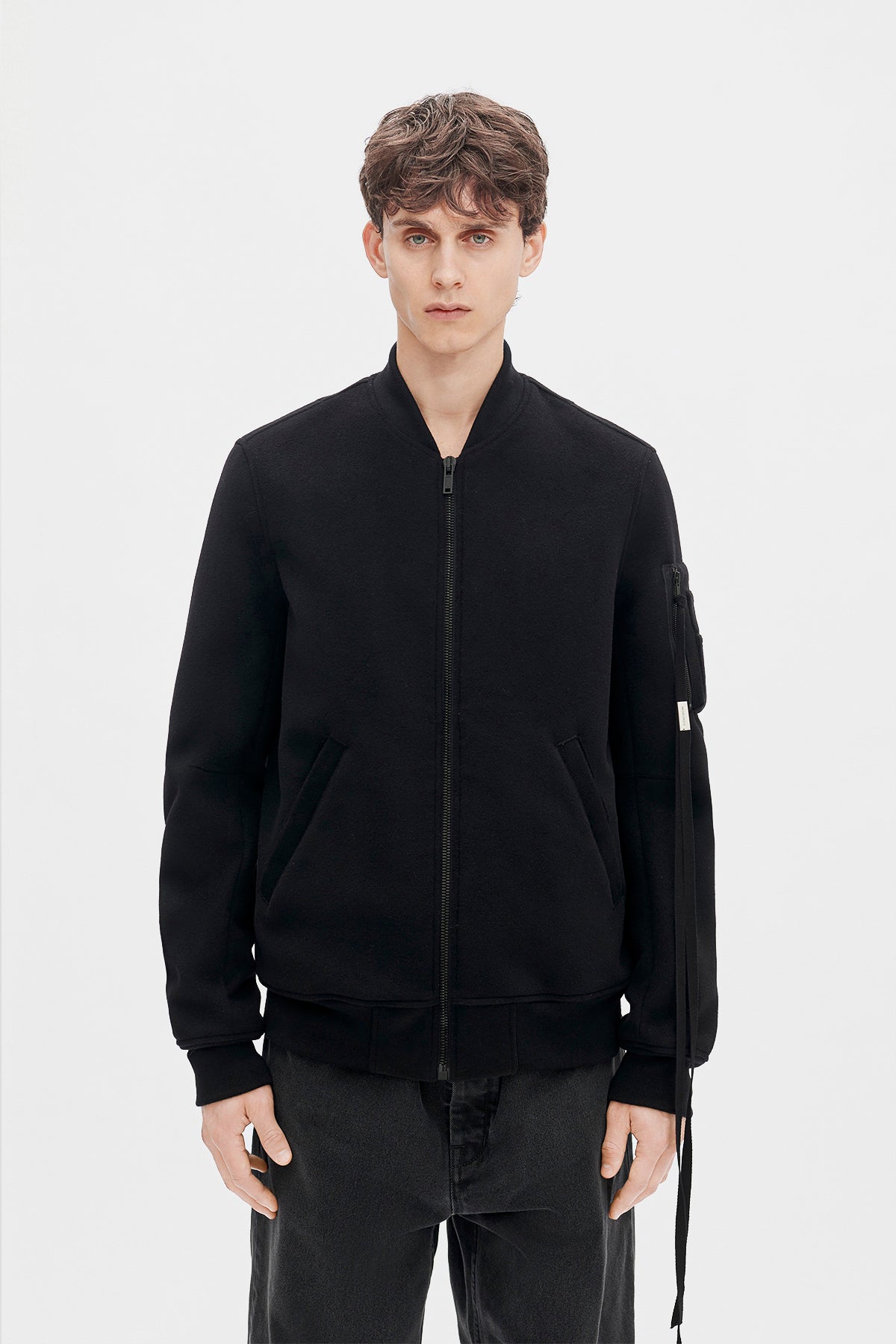 ANN DEMEULEMEESTER Andrea ボンバー ジャケット Ann Demeulemeester Black Andrea Bomber Jacket Ann Demeulemeester