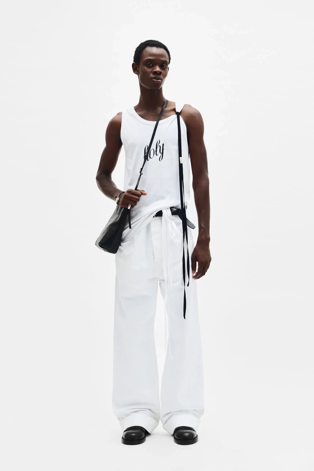 大人気！！　Ann Demeulemeester タンクトップ　ホワイト Mara Wrinkled Cropped Tank Top – Ann Demeulemeester