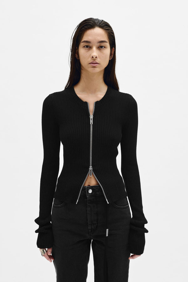 Terna Cropped Zip-Up Cardigan