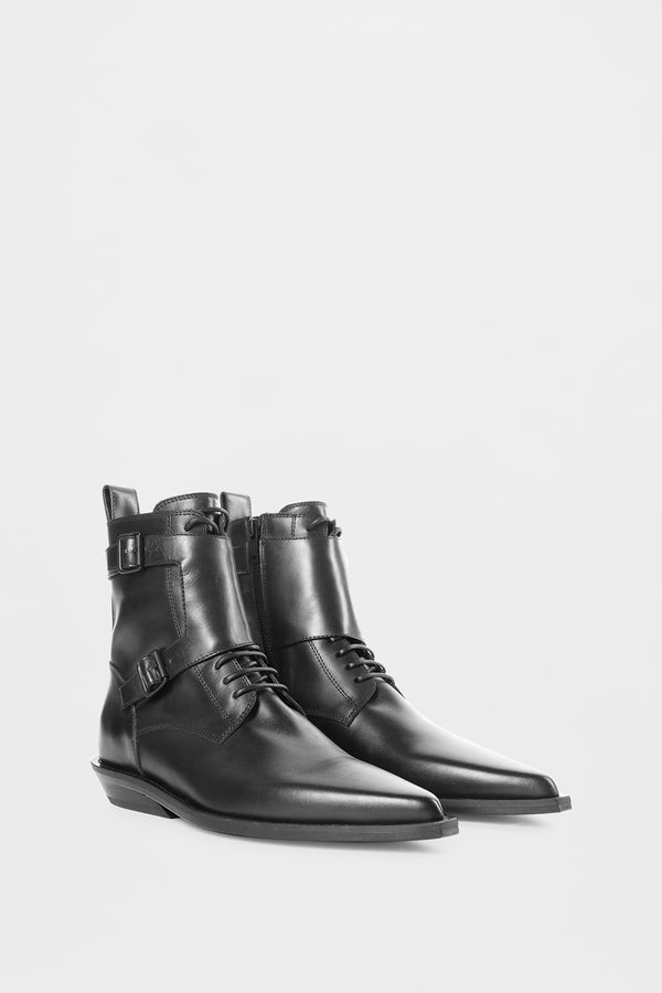 Efro Pointy Monkstrap Ankle Boots