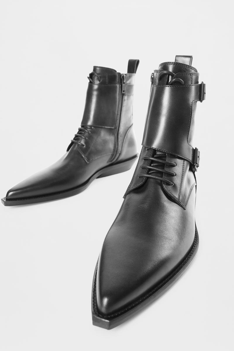 Efro Pointy Monkstrap Ankle Boots