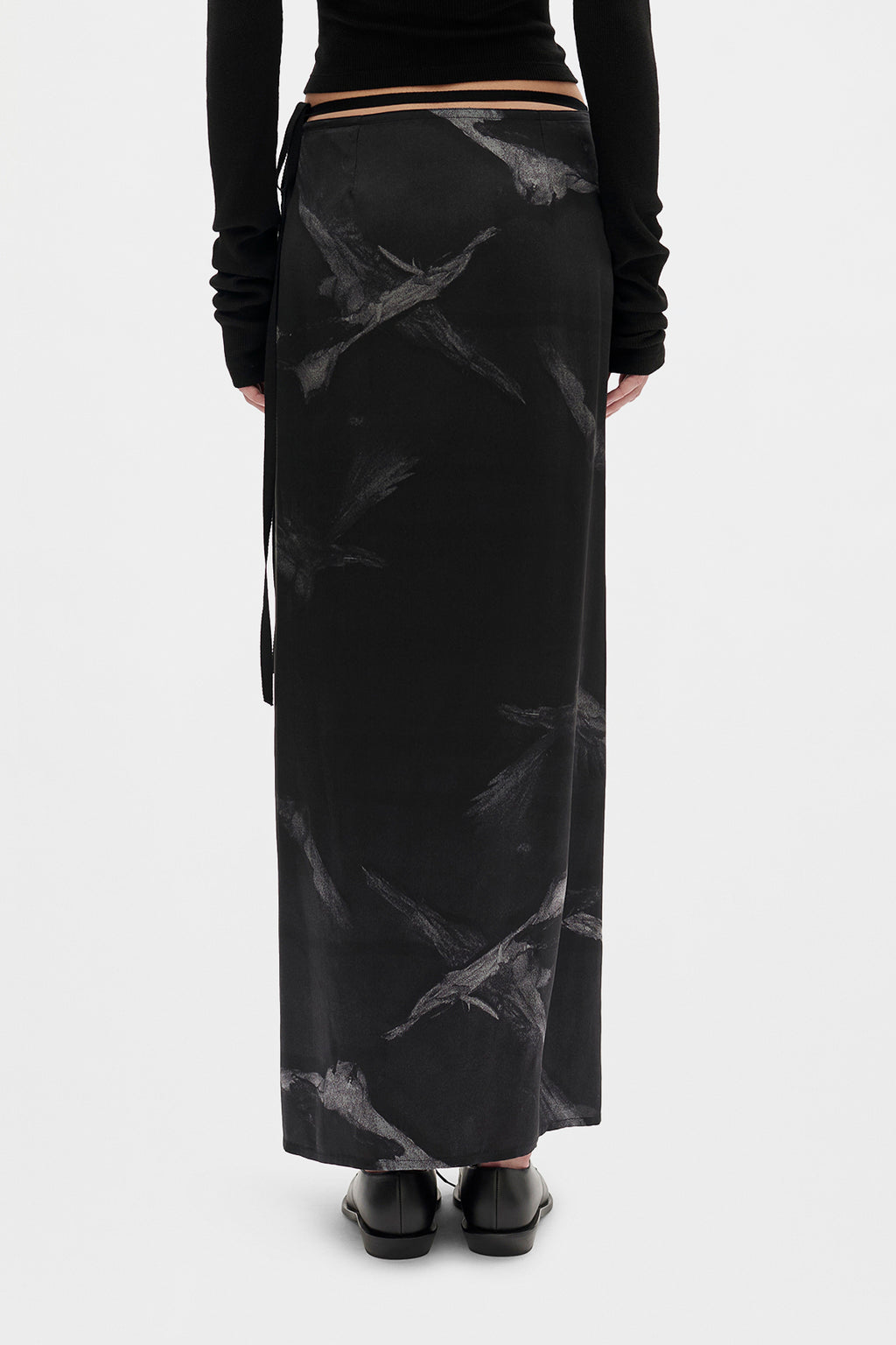 Oku Printed Long Wrap Skirt