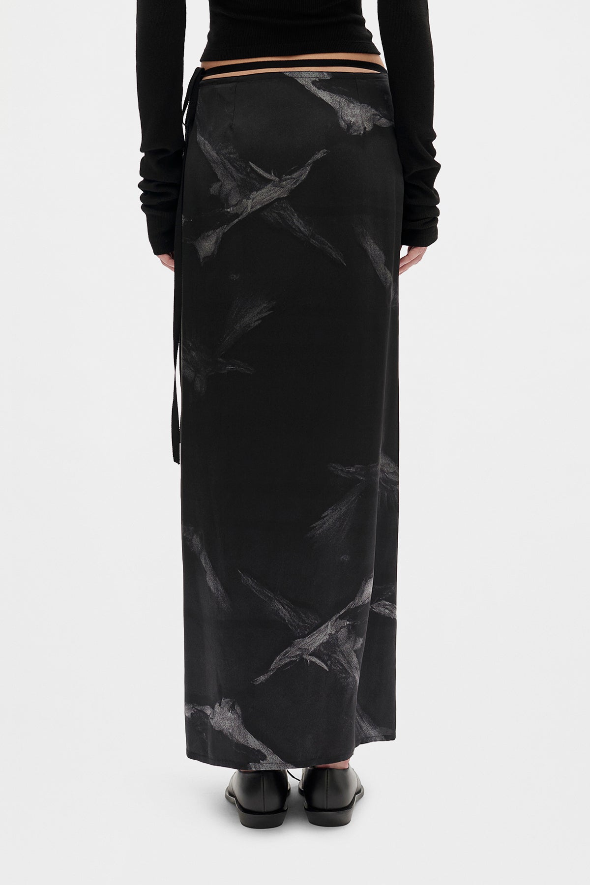 Oku Printed Long Wrap Skirt