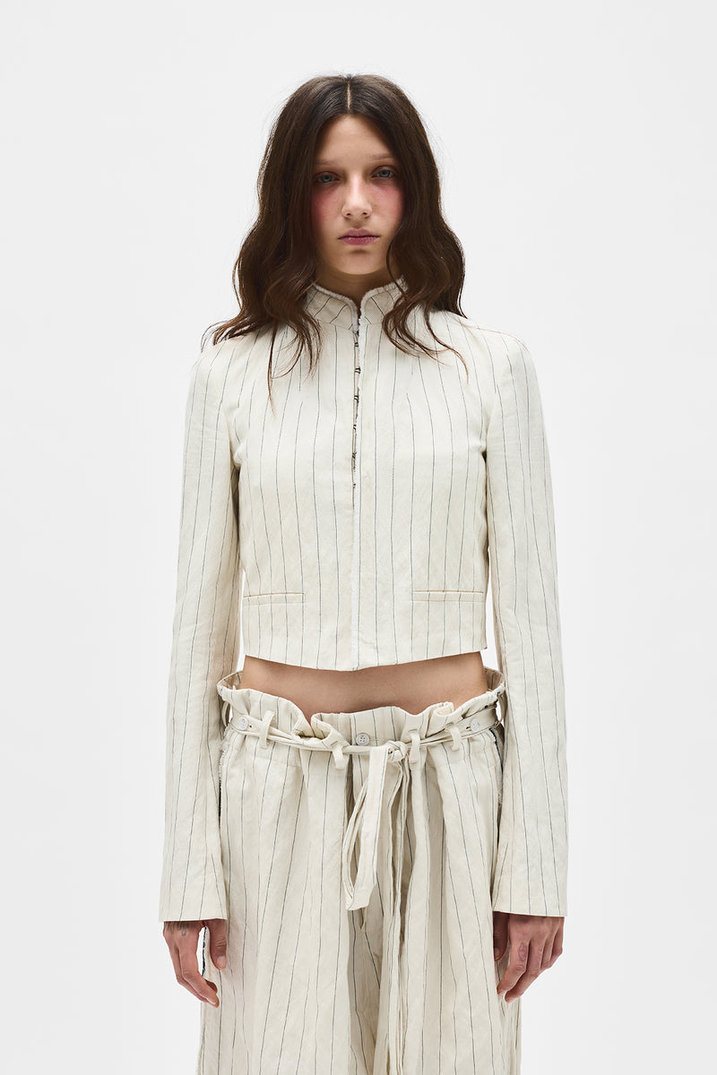 Mami Cropped Stand Collar Blouson