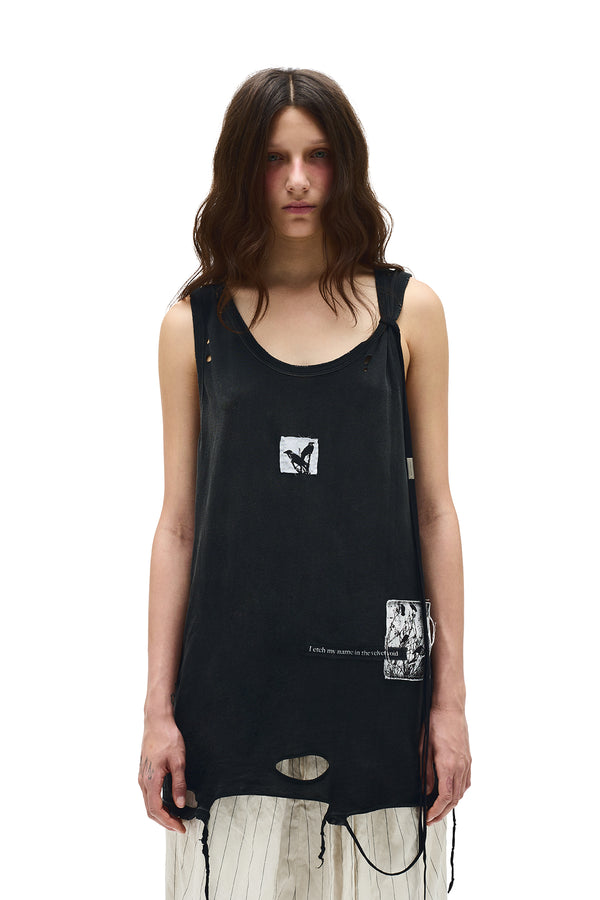 Zina Standard Tank Top With Printed Patch