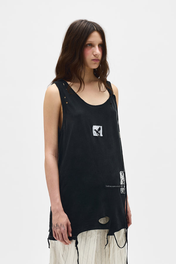 Zina Standard Tank Top With Printed Patch