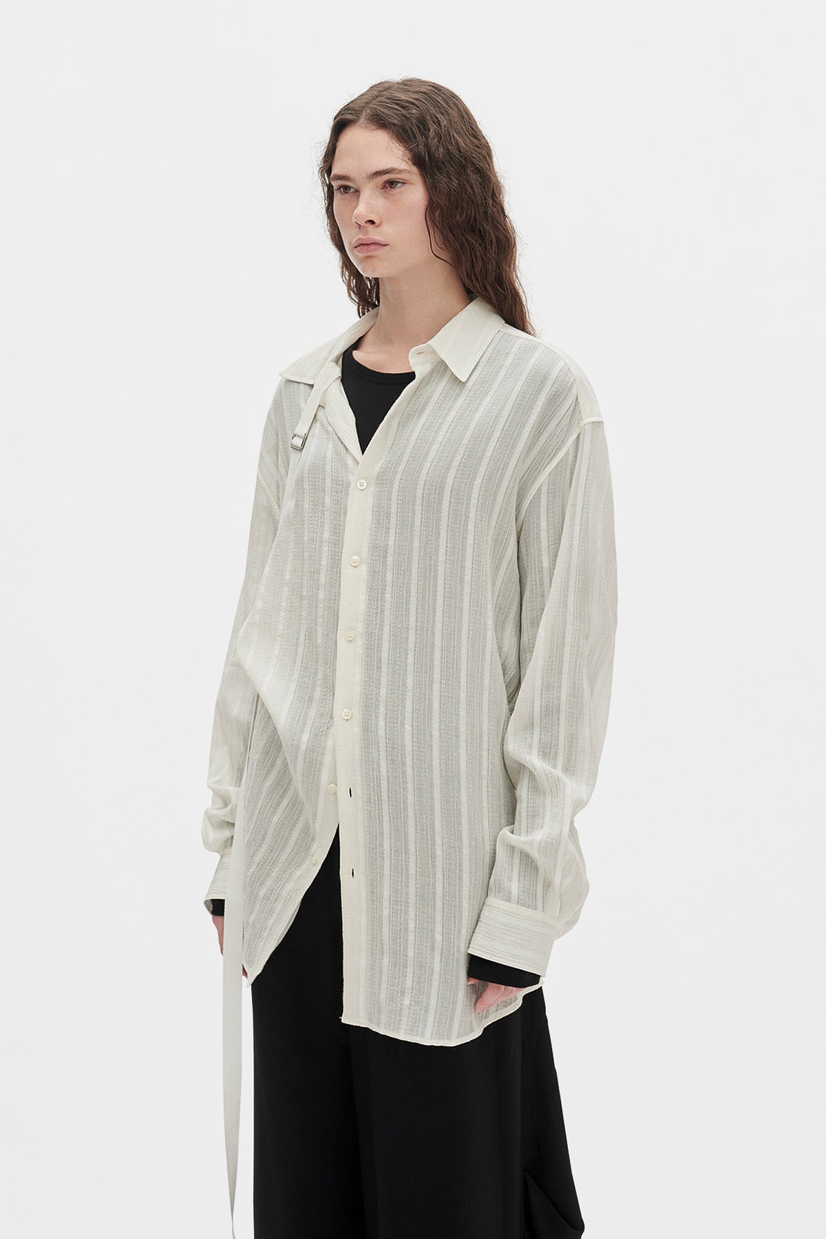 Ebba Dobby Stripe Shirt with Adjustable Strap
