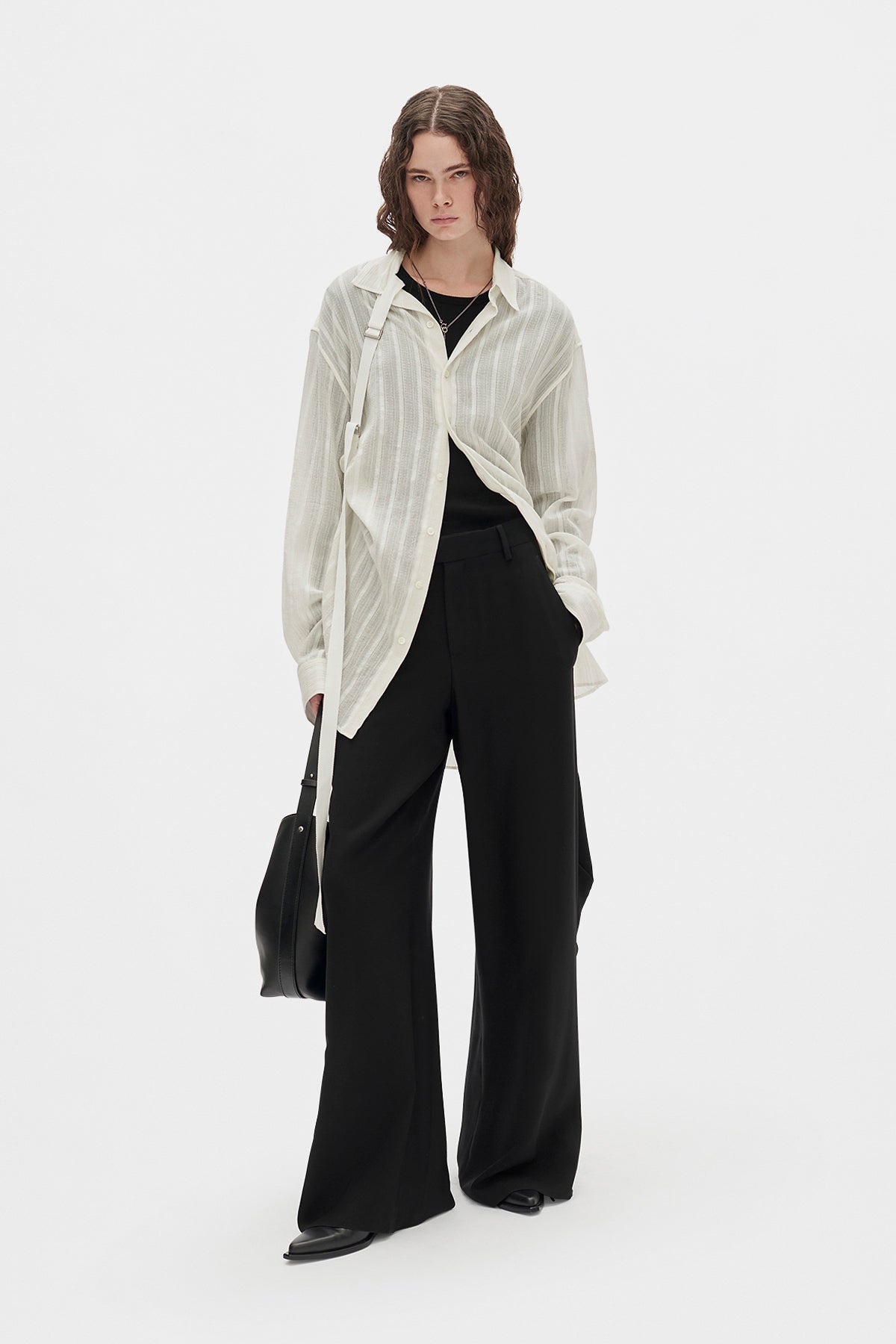 Ebba Dobby Stripe Shirt with Adjustable Strap