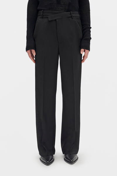 ANN DEMEULEMEESTER 黒スラックス XXS ANN DEMEULEMEESTER（アンドゥムルメステール）スラックス 黒