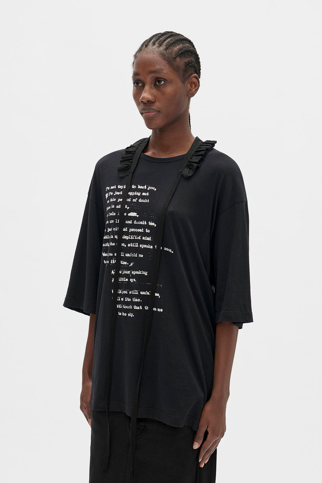 Agapi Printed High Comfort T-Shirt with Detachable Collar