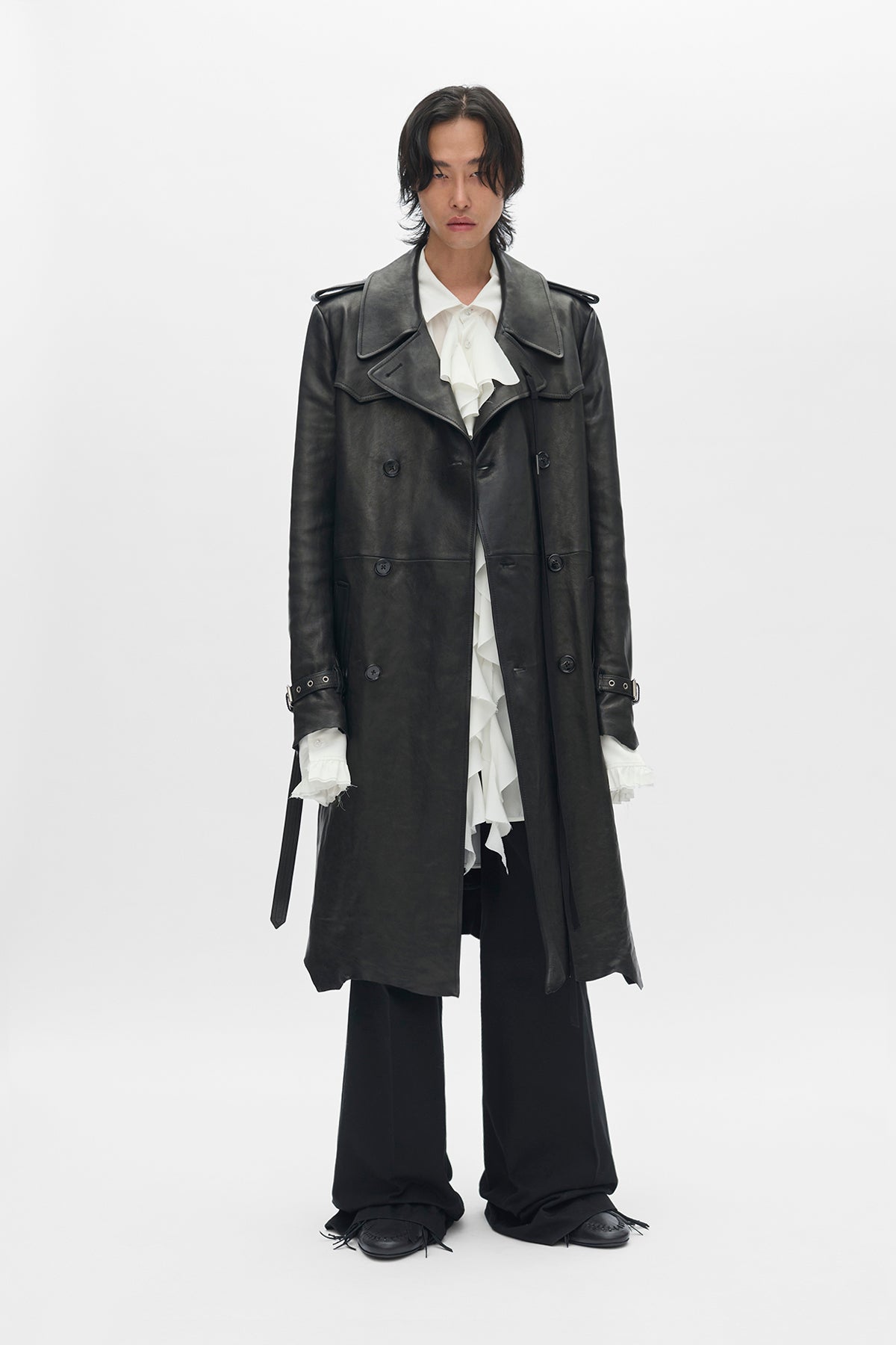 Flupke Double-Breasted Leather Coat – Ann Demeulemeester