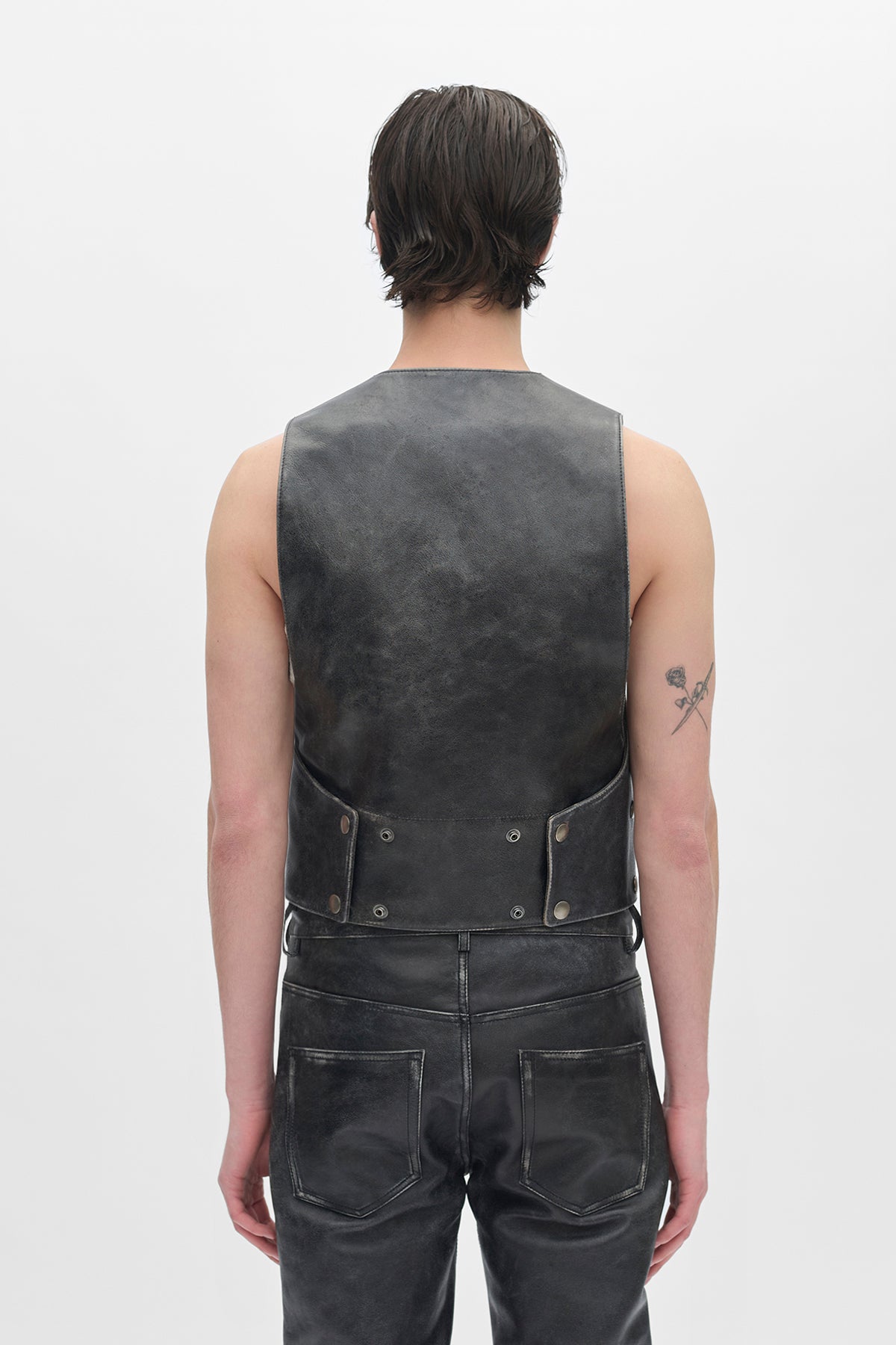 トップス ANN DEMEULEMEESTER leather vest silver Ann Demeulemeester for Men FW25 | H.LORENZO - Los Angeles