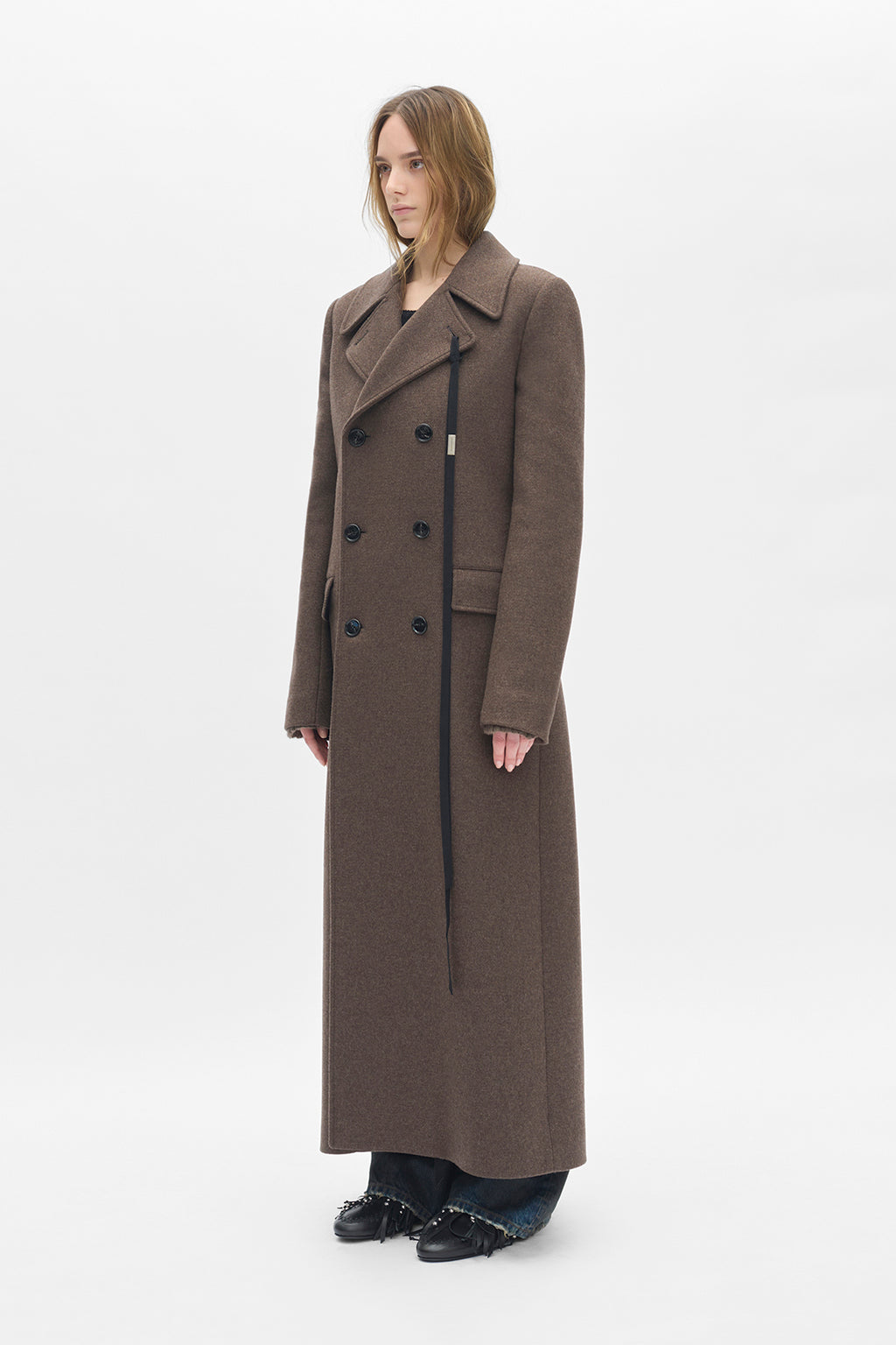 Agniet Long Fitted Double Breasted Coat