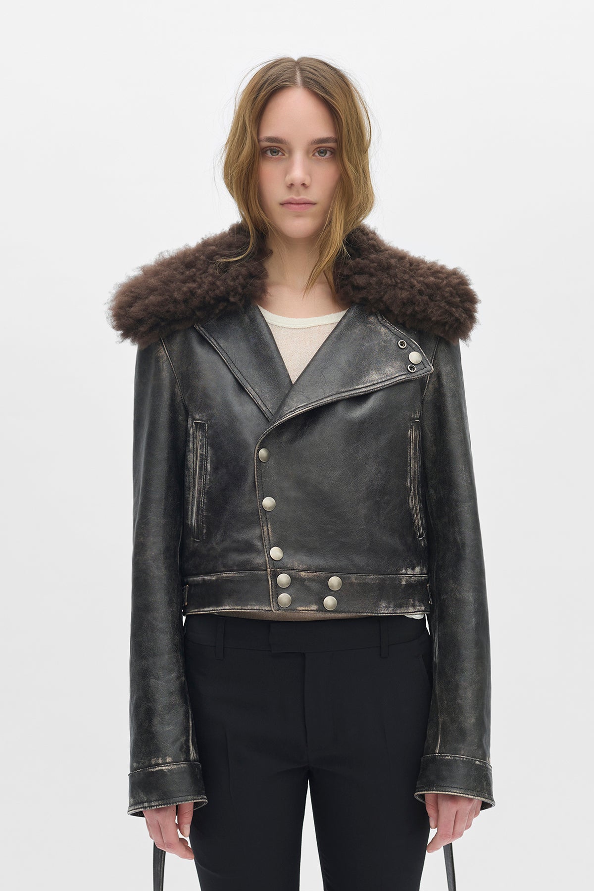 Wiebke Wool and Shearling Perfecto