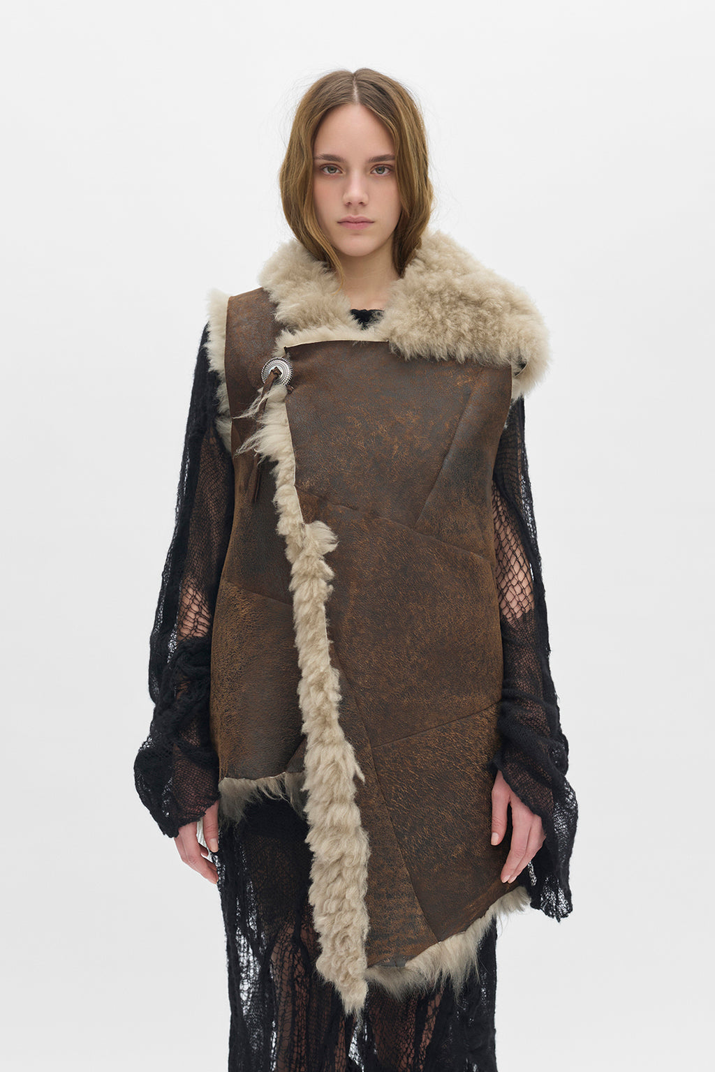 Aleid Asymmetric Fur Waistcoat