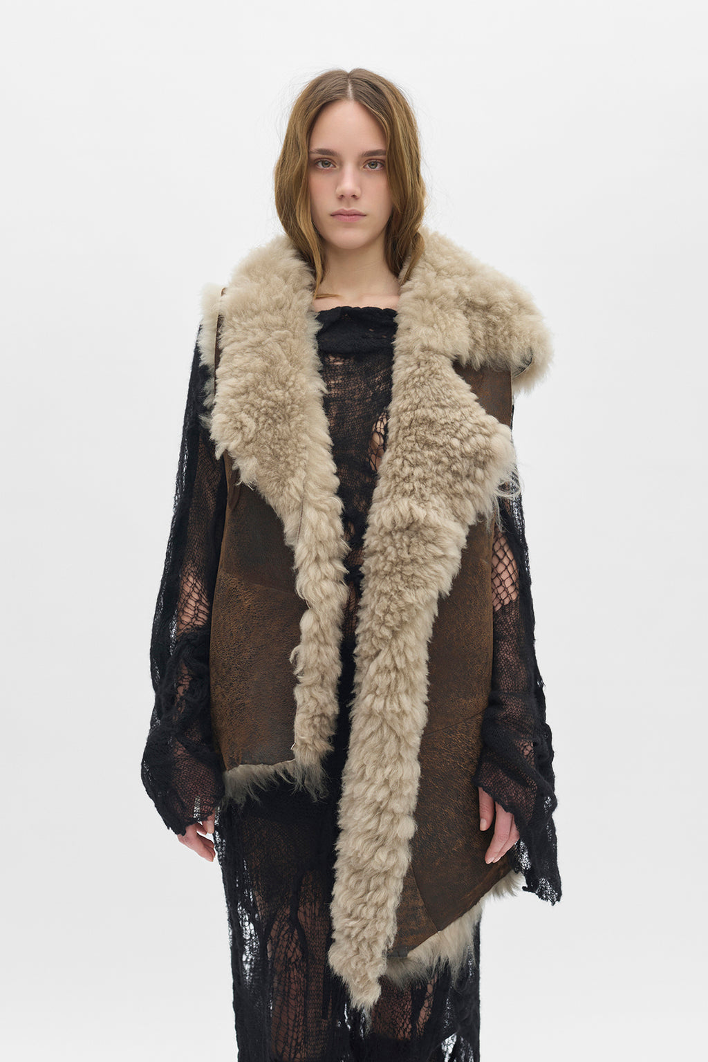 Aleid Asymmetric Fur Waistcoat