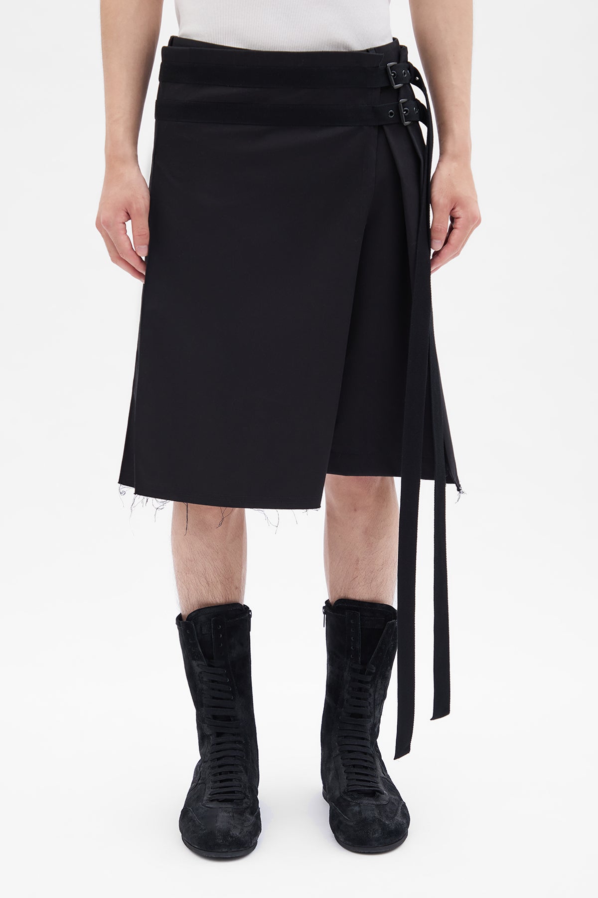 ANN DEMEULEMEESTER レイヤードカシュクールカットソー Mane Knee Length Kilt – Ann Demeulemeester