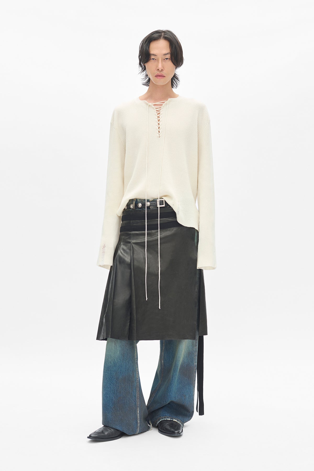 Deder Lace Up Serafino Sweater – Ann Demeulemeester