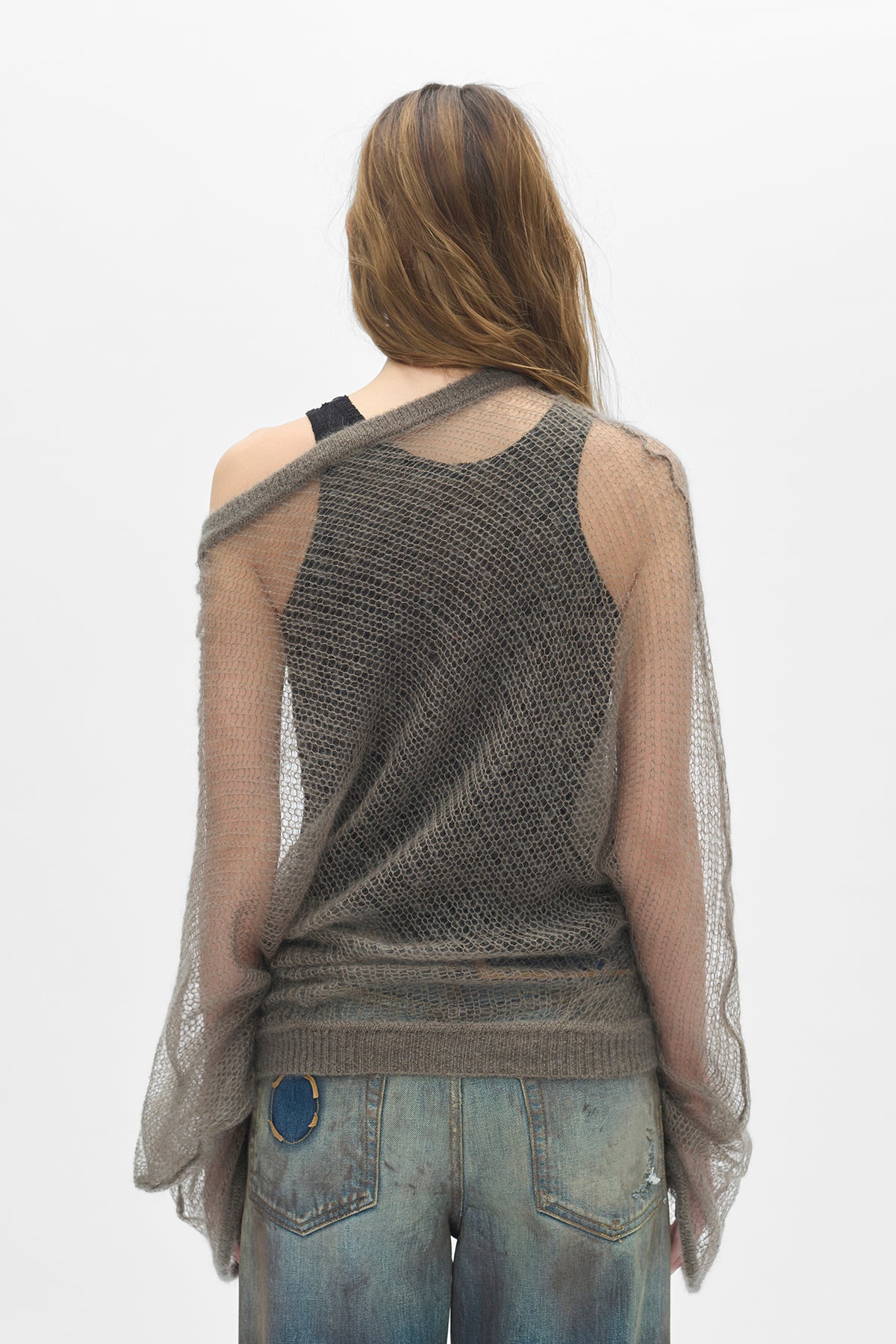Dolfine Bias Cut Dropped Shoulder Sweater