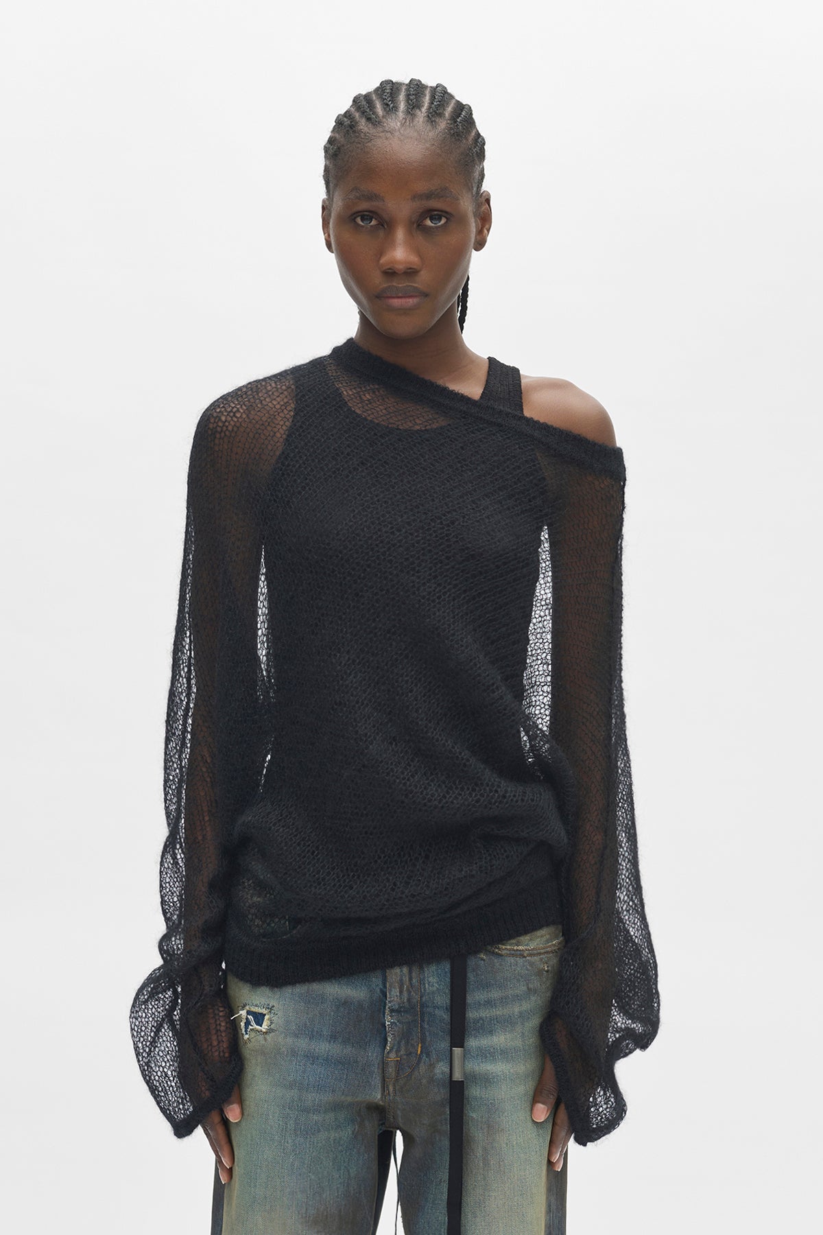 Dolfine Bias Cut Dropped Shoulder Sweater