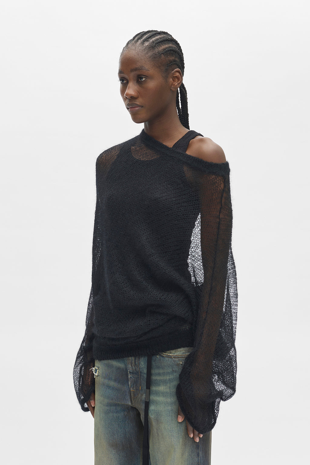 Dolfine Bias Cut Dropped Shoulder Sweater