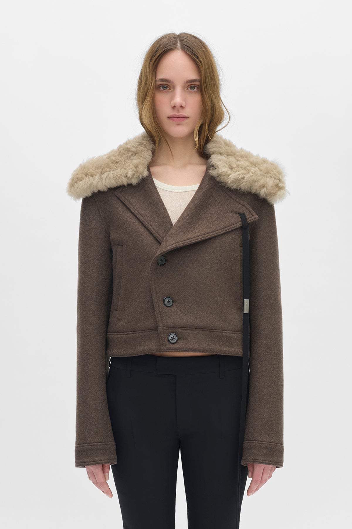 Wiebke Wool and Shearling Perfecto