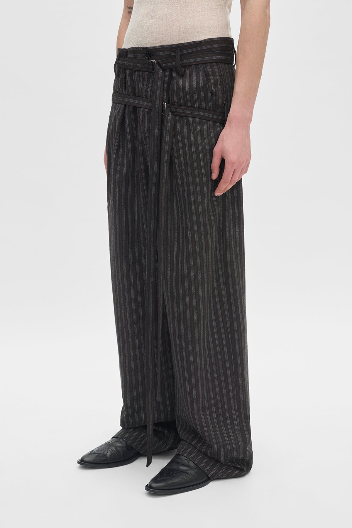 パンツ ann demeulemeester Evelien Trouser Woubrecht High Comfort Double Belted Trousers – Ann Demeulemeester