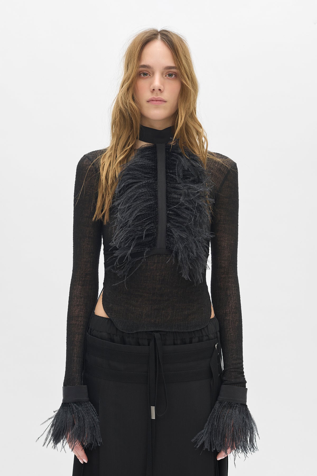 ANN DEMEULEMEESTER長袖シースルーSサイズ ANN DEMEULEMEESTER長袖シースルーSサイズ ANN DEMEULEMEESTER