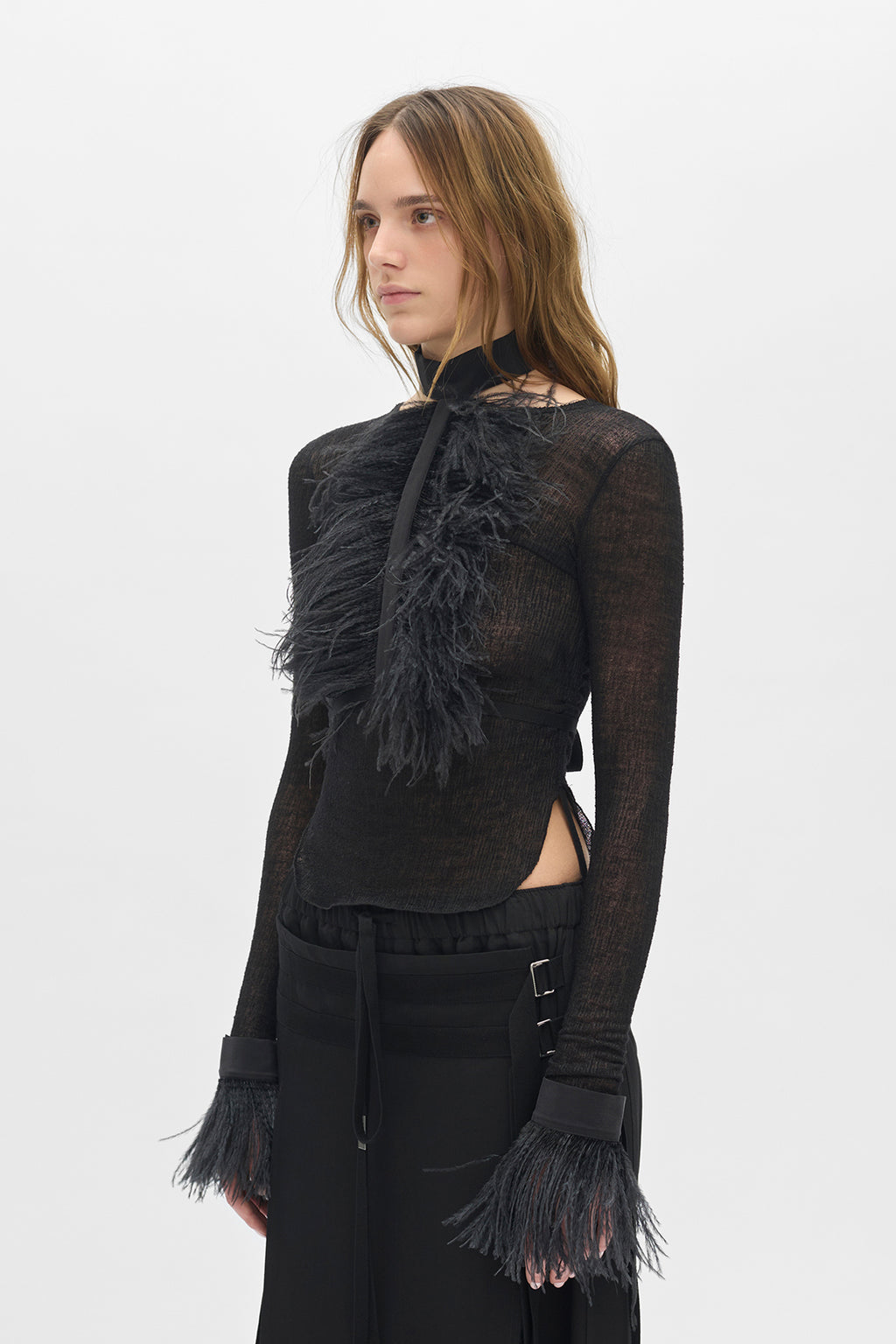 Vaya Cuffs With Frisee Feather