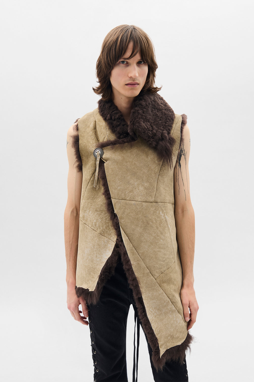 Addie Asymmetric Fur Waistcoat
