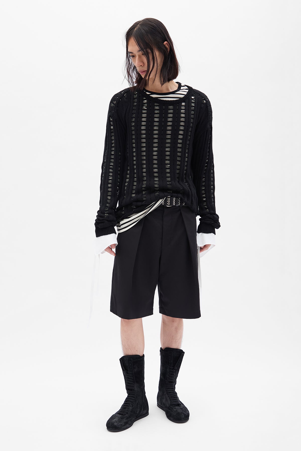 Noralft Wide Leg Pleated Shorts