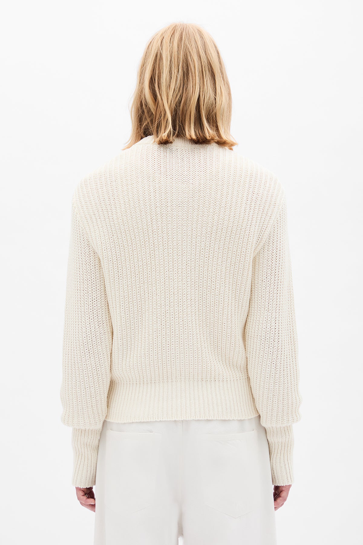 ANN DEMEULEMEESTER 長袖ニット ホワイト Ismael Zipped Knit Bomber – Ann Demeulemeester