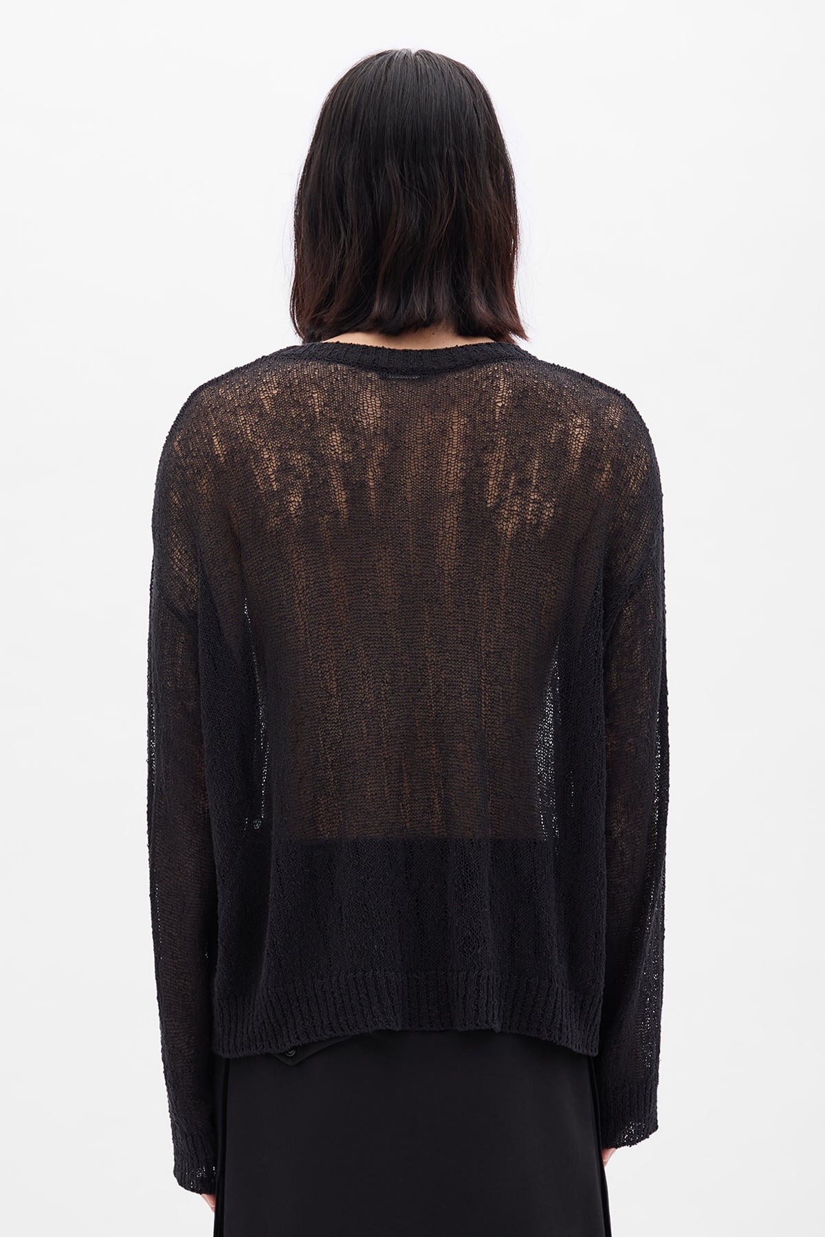 トップス Ann Demeulemeester Blion Sheer Sweater Beige Cilia Off-Shoulder Sheer Sweater (B0013475-KN076-BEAVER)