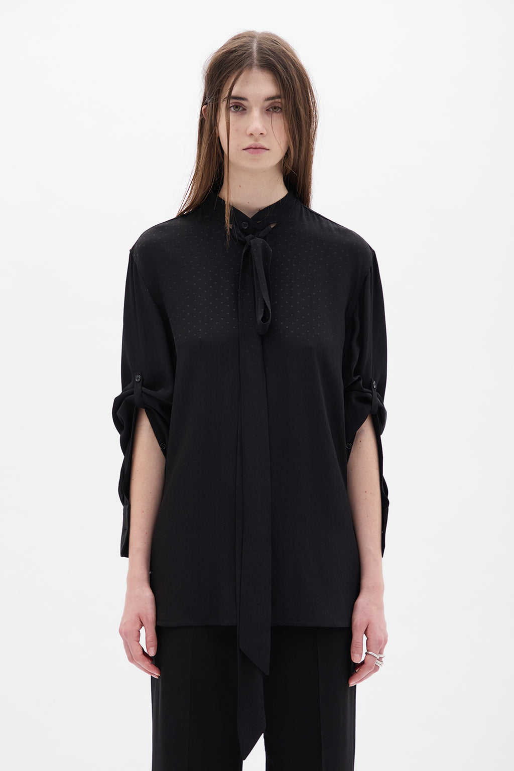 Dien Stand Collar Long Shirt