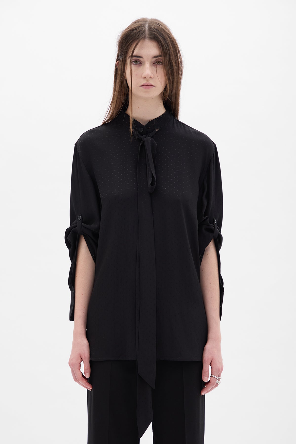 Dien Stand Collar Long Shirt