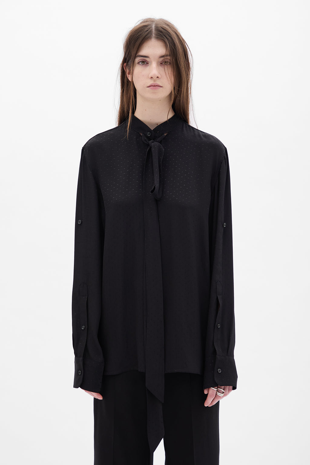 Dien Stand Collar Long Shirt