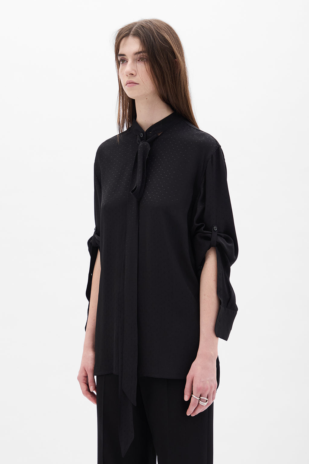 Dien Stand Collar Long Shirt