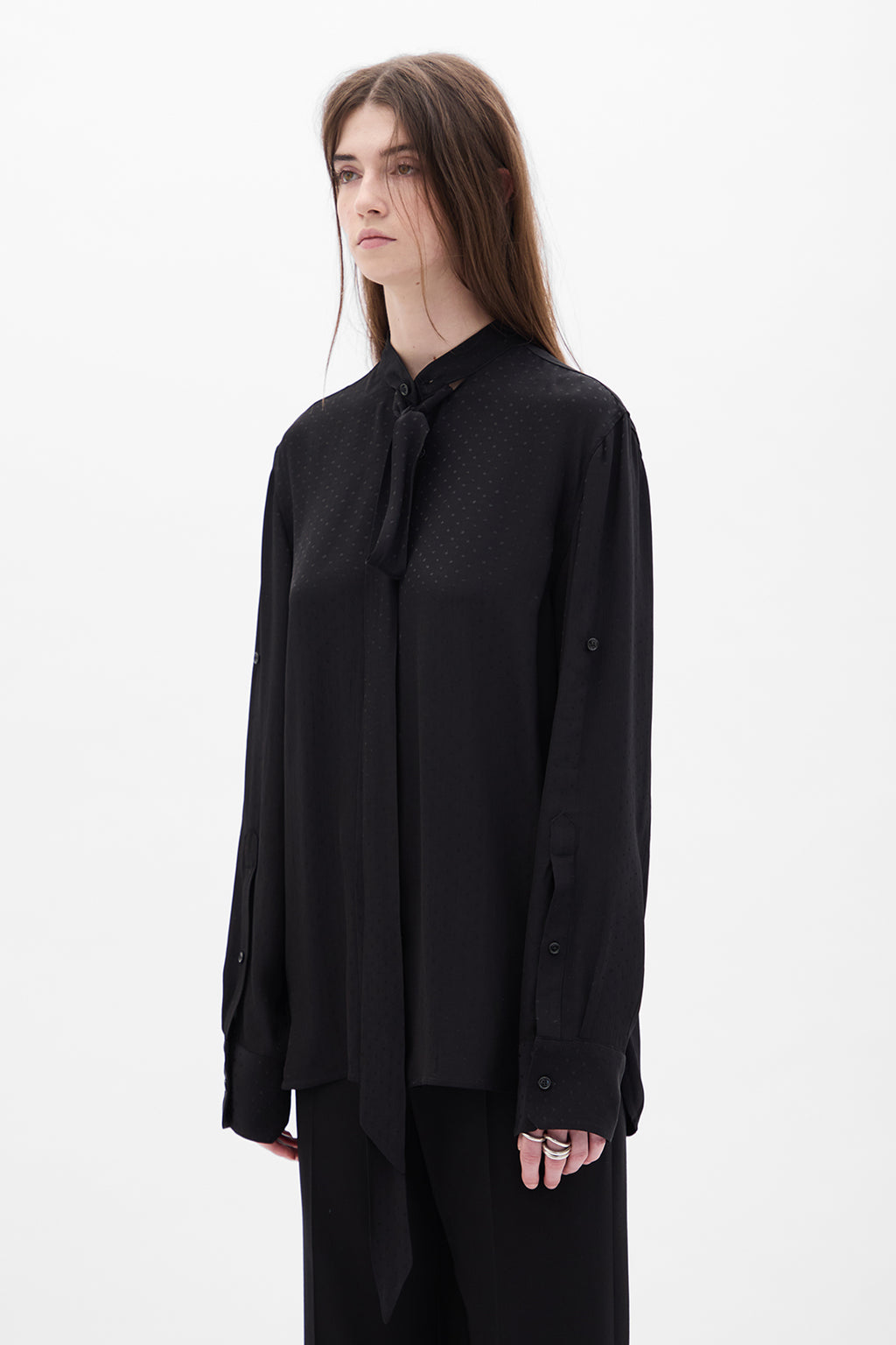Dien Stand Collar Long Shirt