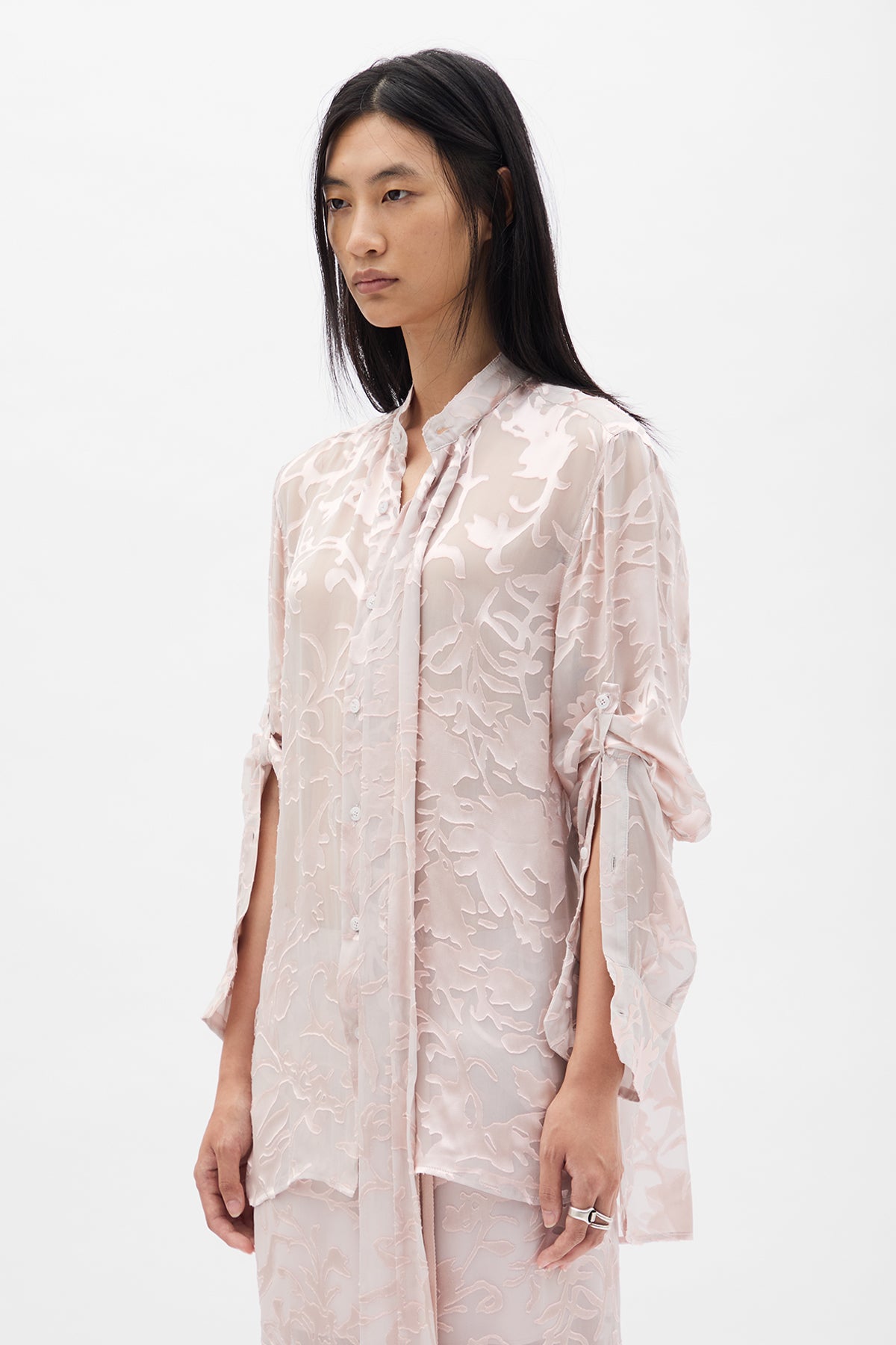 Dien Stand Collar Long Shirt