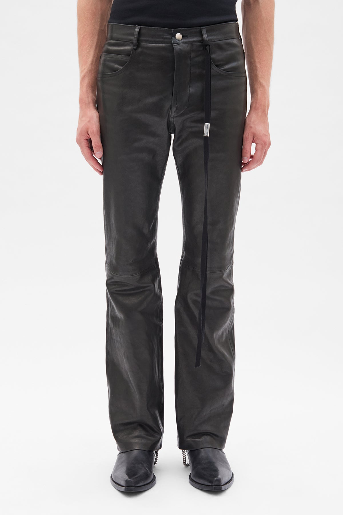 ANN DEMEULEMEESTER レザーパンツ　ストレッチ Jonas 5 Pockets Slim Fit Bootcut Pants – Ann Demeulemeester