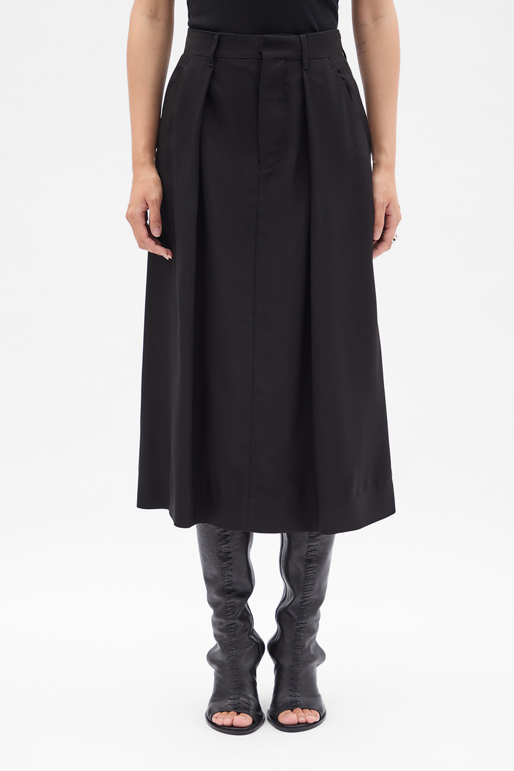Yura Midi "A" Line Pleated Skirt