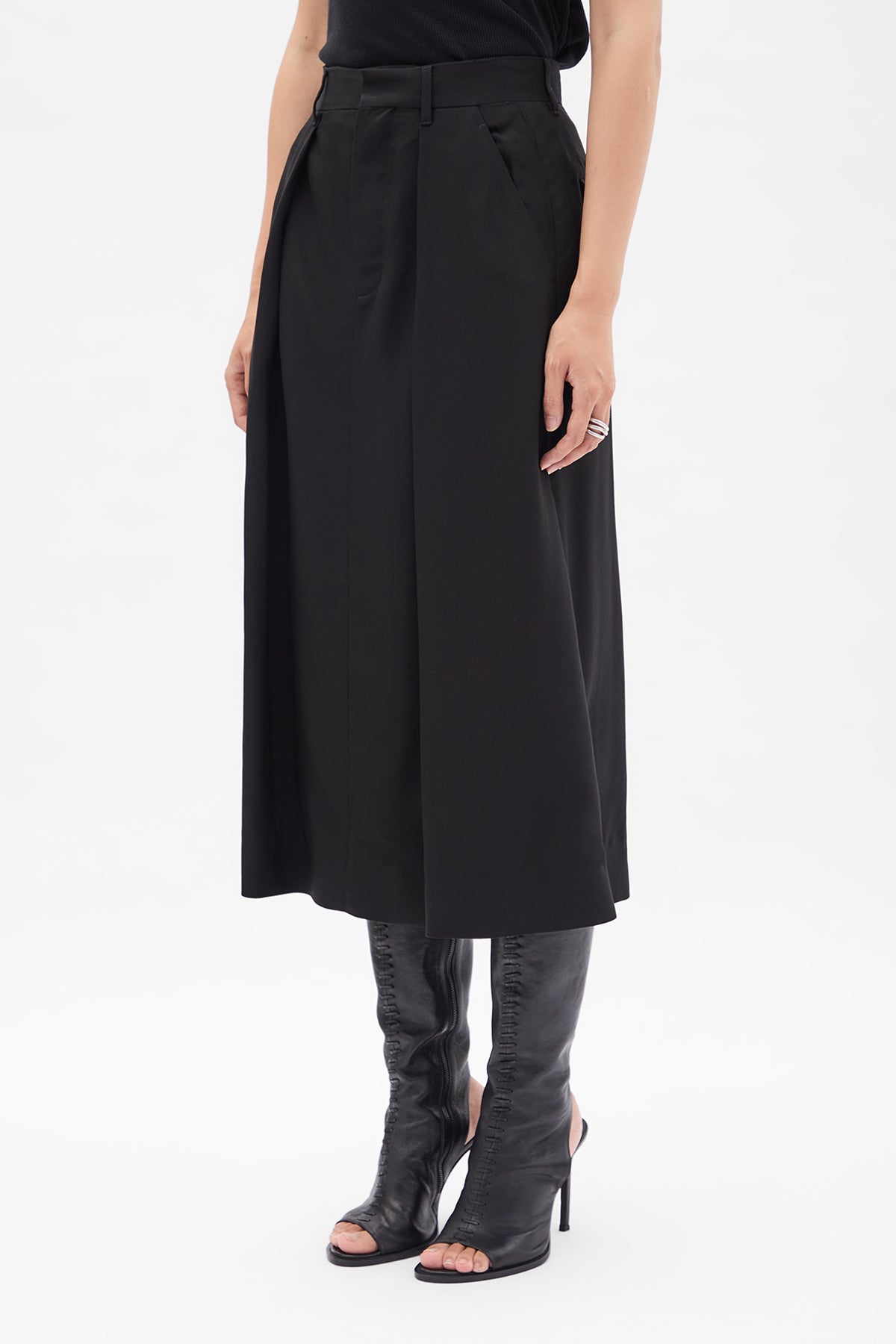 Yura Midi "A" Line Pleated Skirt