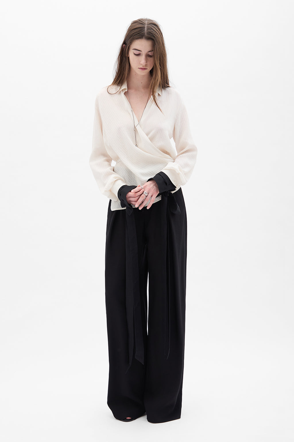 Pantalon plissé à jambes larges Nouk 