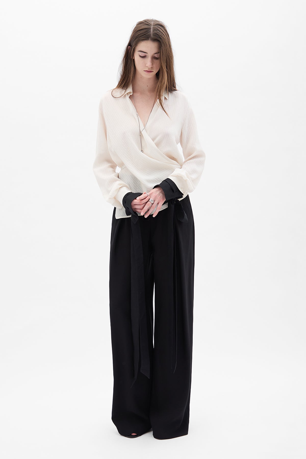 Pantalon plissé à jambes larges Nouk 