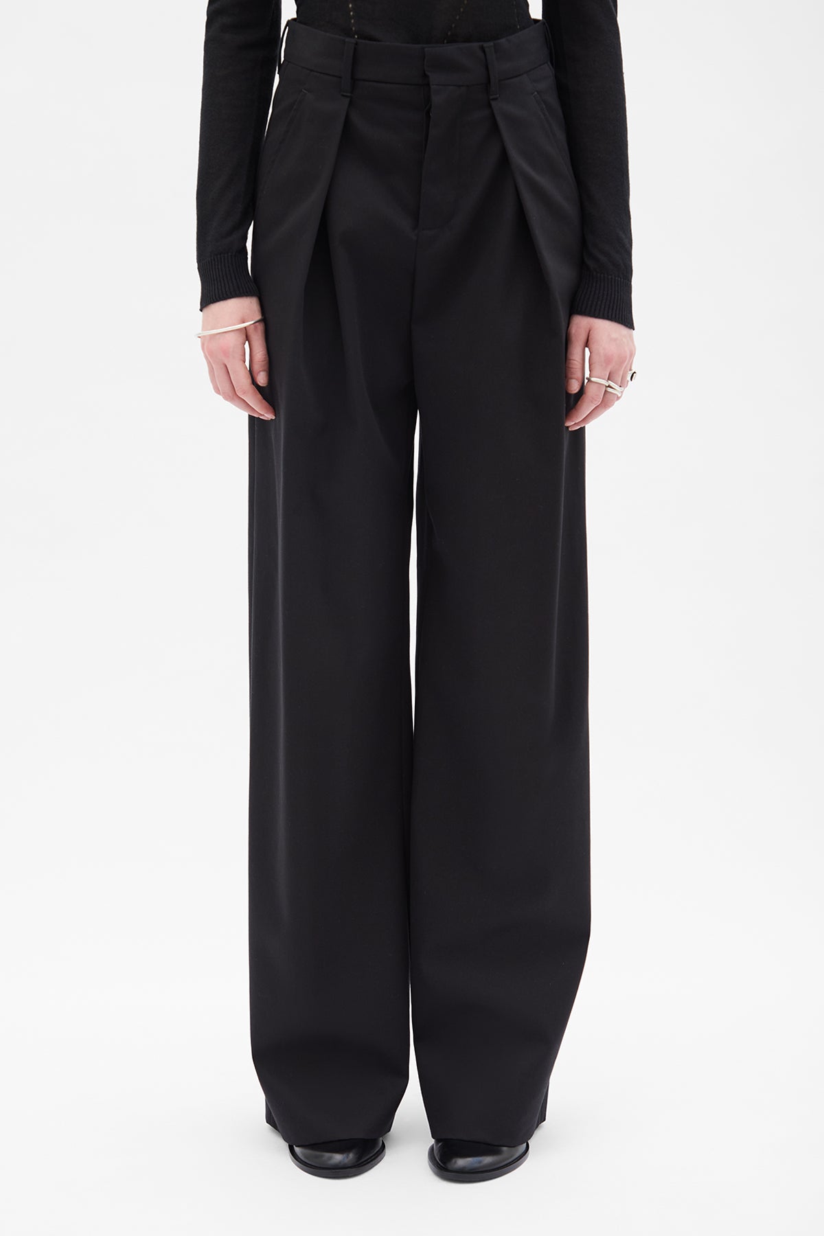 Nouke Wide Leg Pleated Trousers