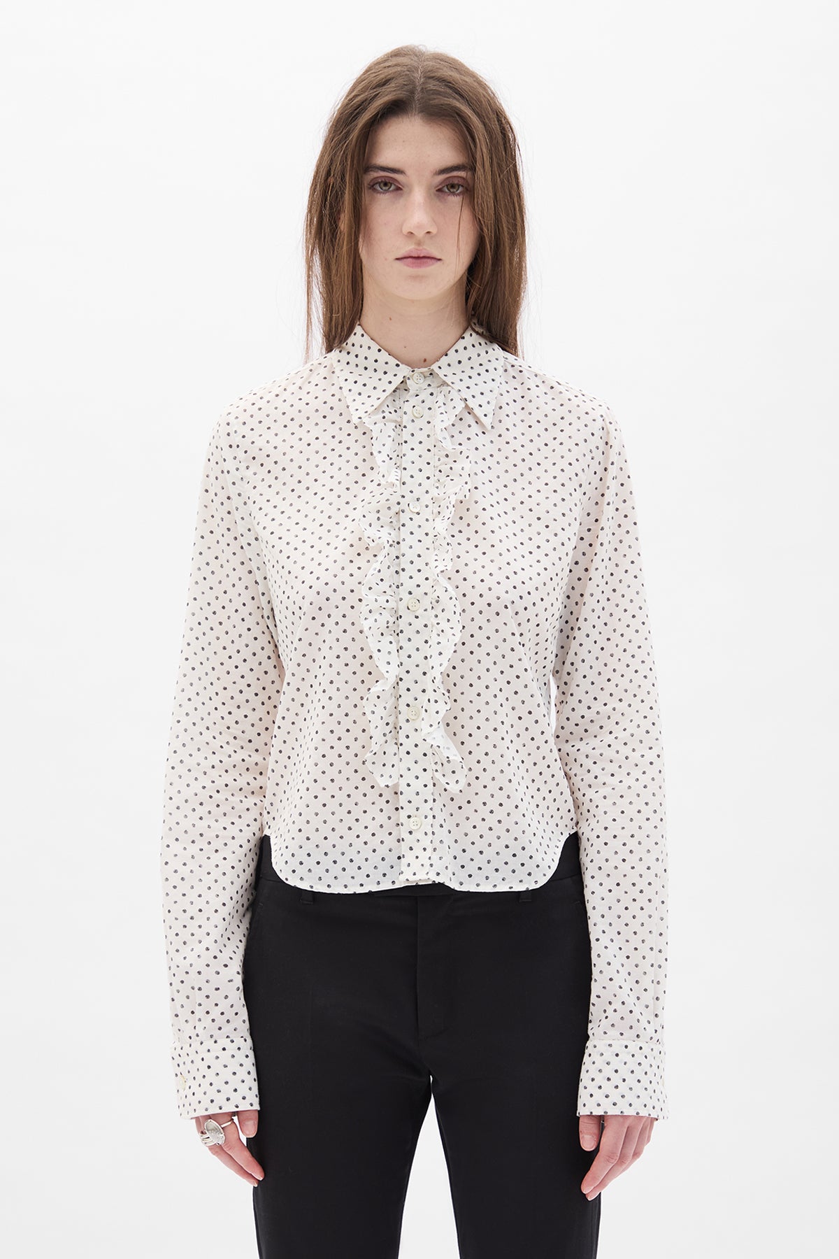 Erma Slim Fit Ruffled Shirt