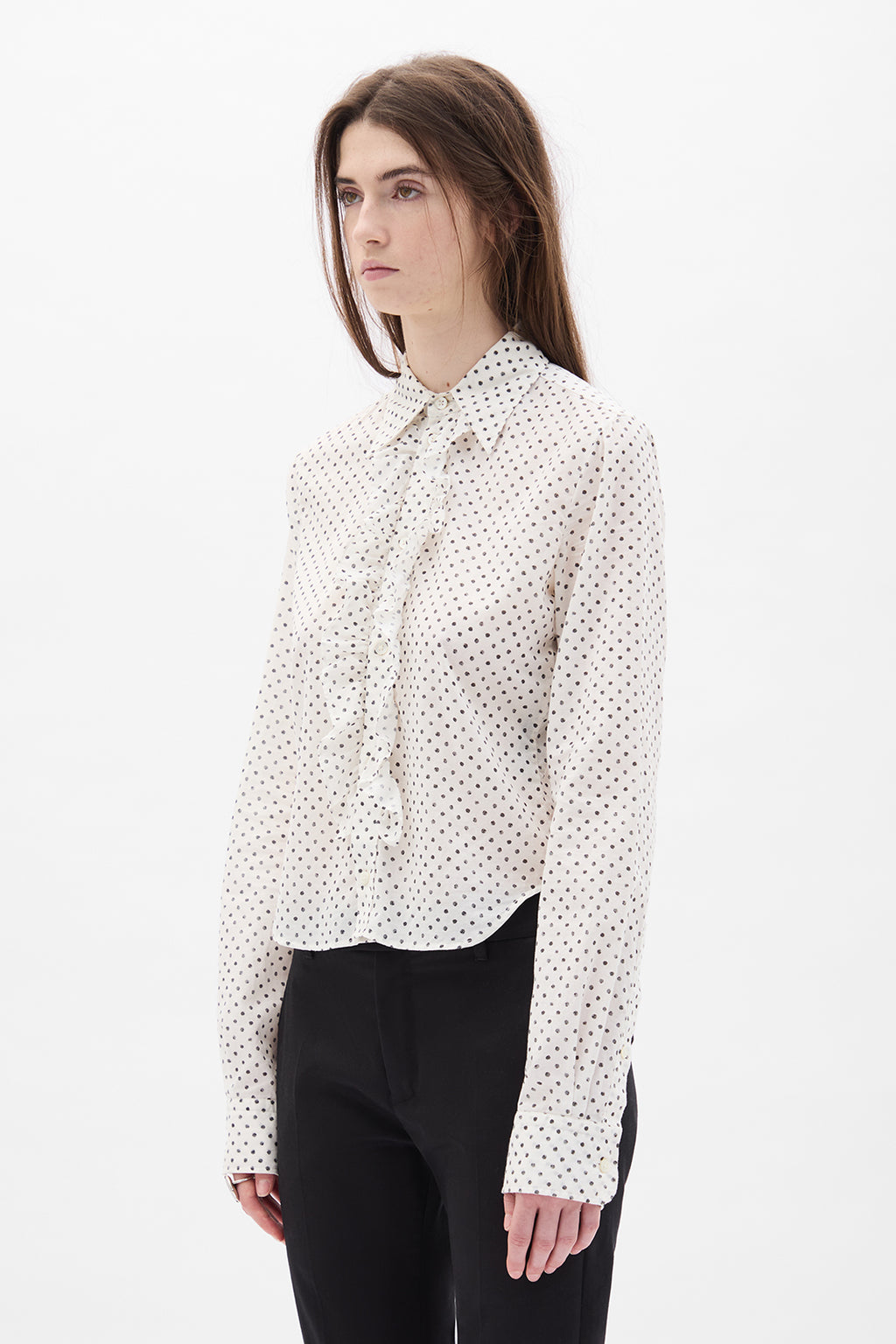 Erma Slim Fit Ruffled Shirt