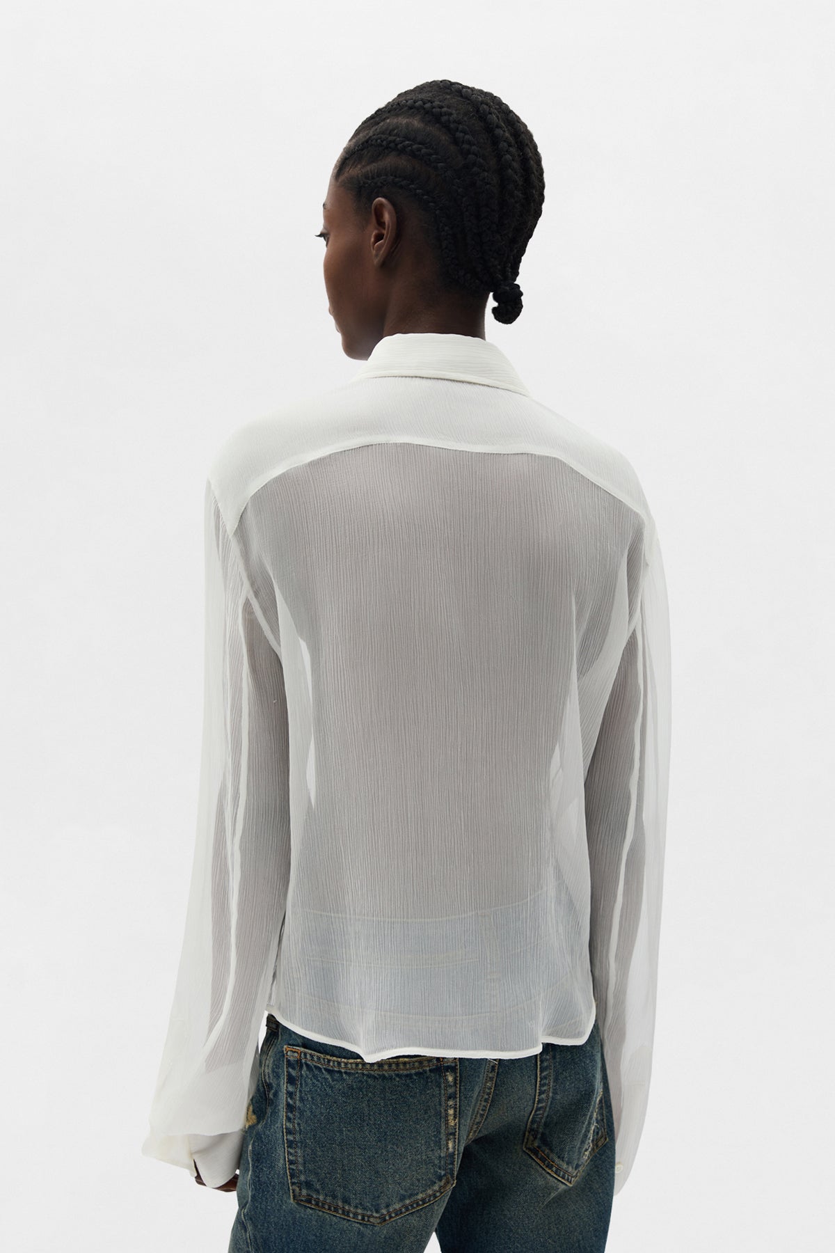 قميص إيرما رفيع ملائم مع كشكشة 