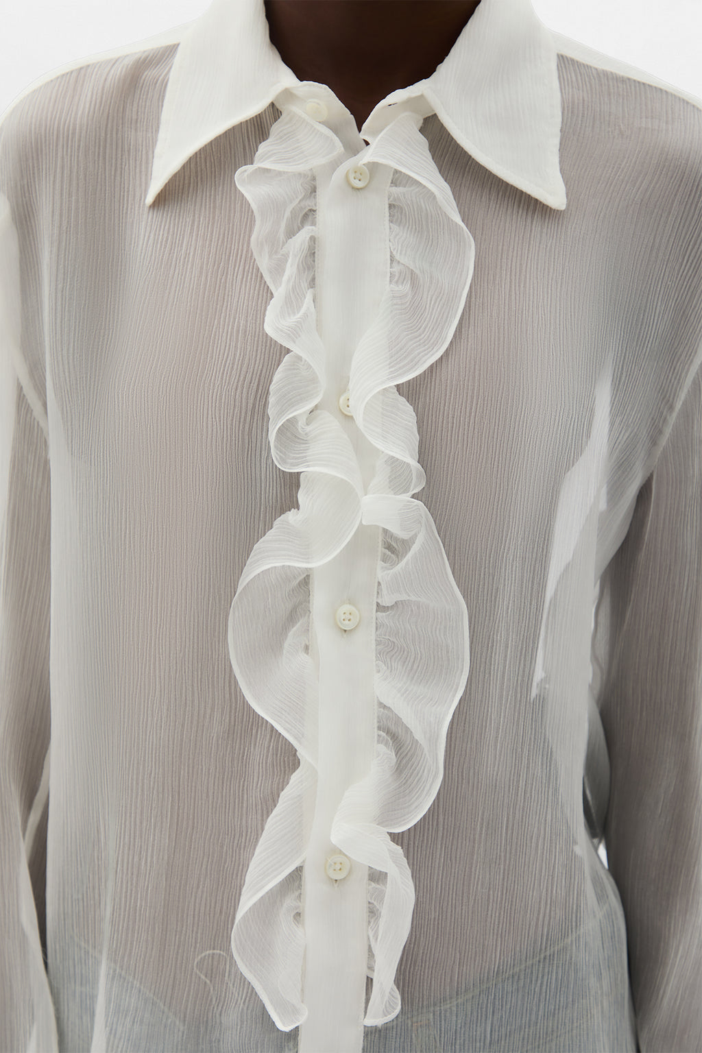 Erma Slim Fit Rüschenhemd 