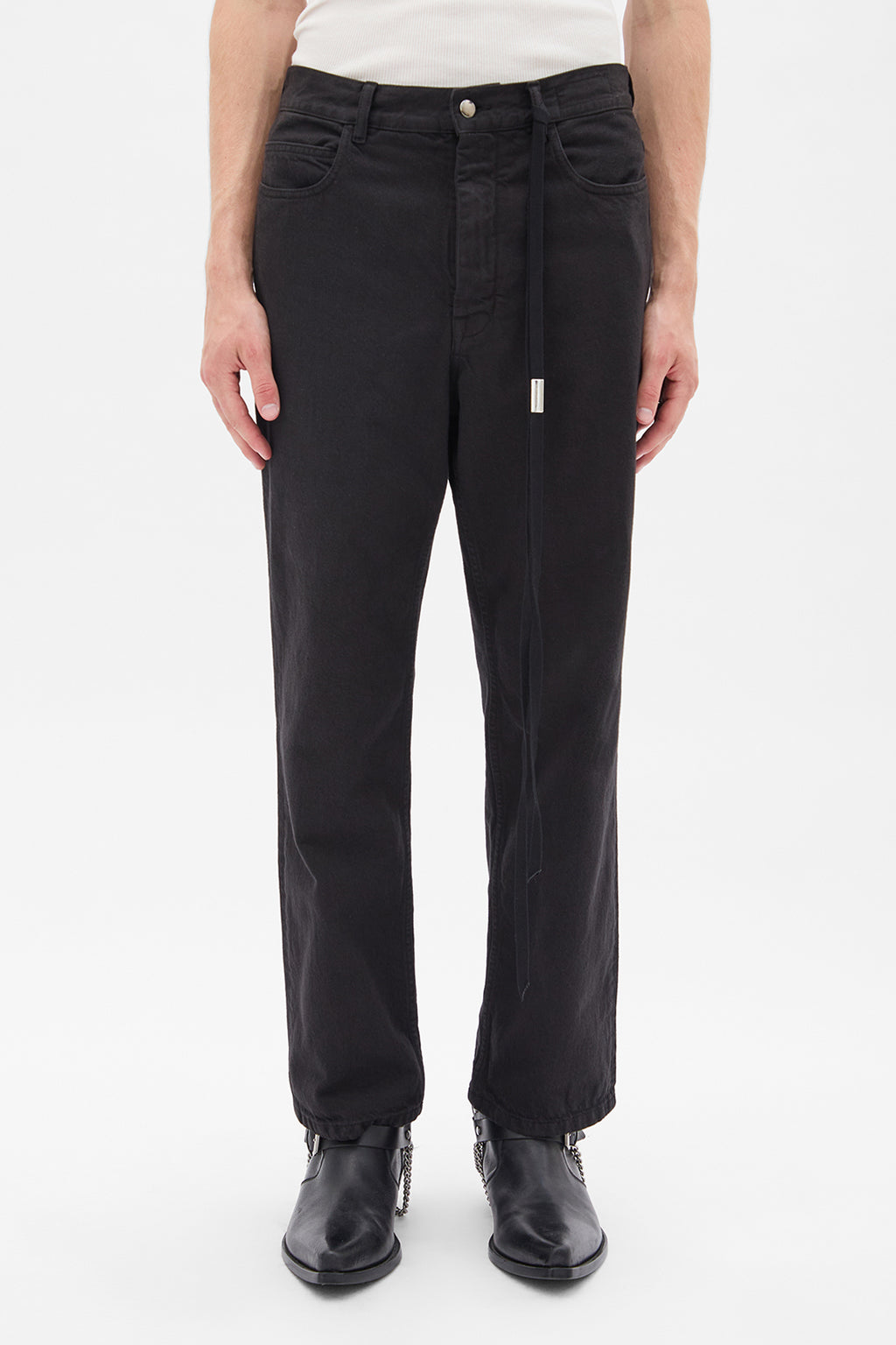 بنطلون هودور بخمسة جيوب بخصر عالٍ ومستقيم 